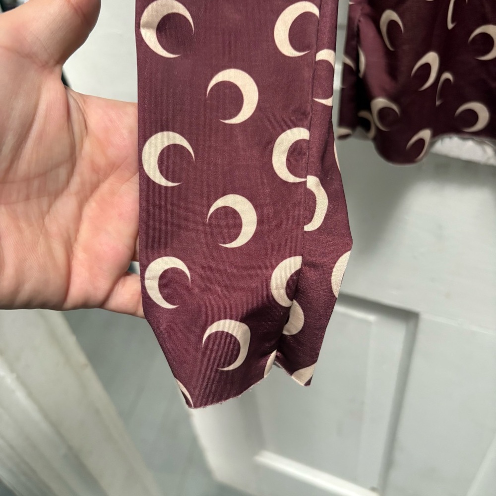 Marine Serre Burgundy Moon-Print Long Sleeve Top - Picture 5 of 6